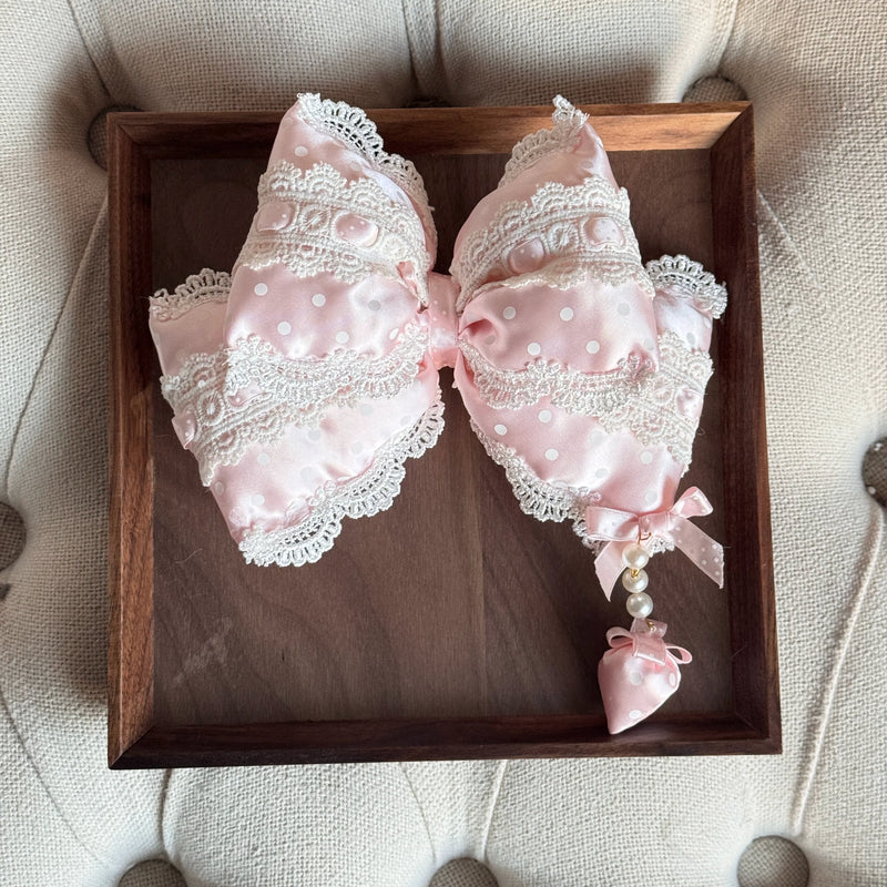 MAID - Polka Dot Bow - Sweet Lolita Headdress with Bunny-Ear Options - product detail 9
