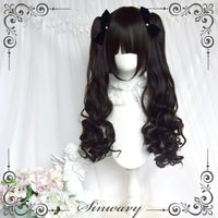 Sinwavy - Natural Black Long-Curl Double Ponytail Wig - Doll Pact - Natural black – short wig + ponytails set