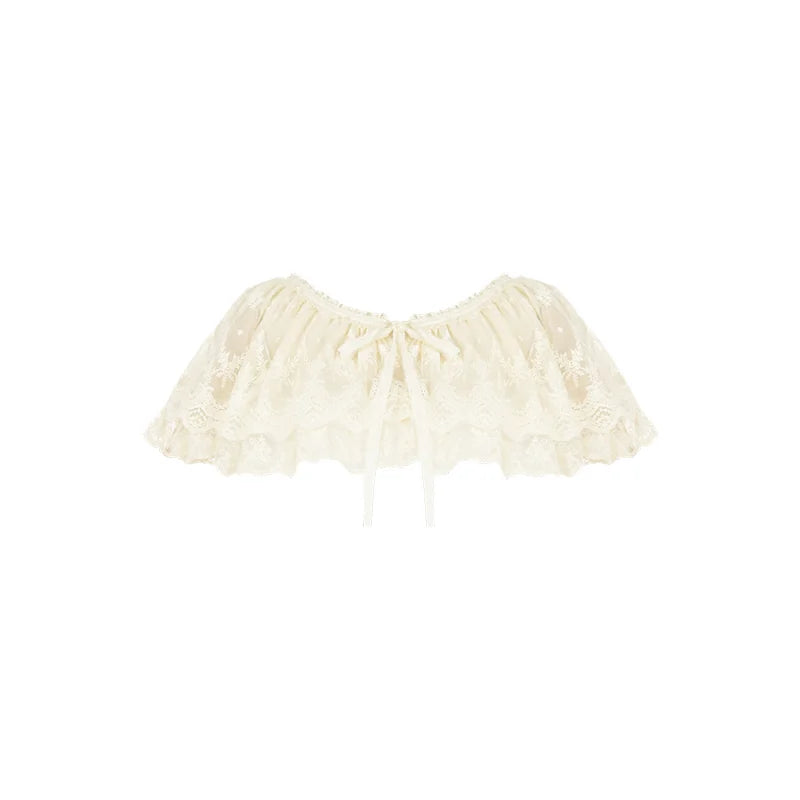 With PUJI - Love Poem - Classic Lolita Shawl 3-Color Versatile Spring Innerwear detail view 7