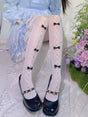 White socks, small black bow / One Size