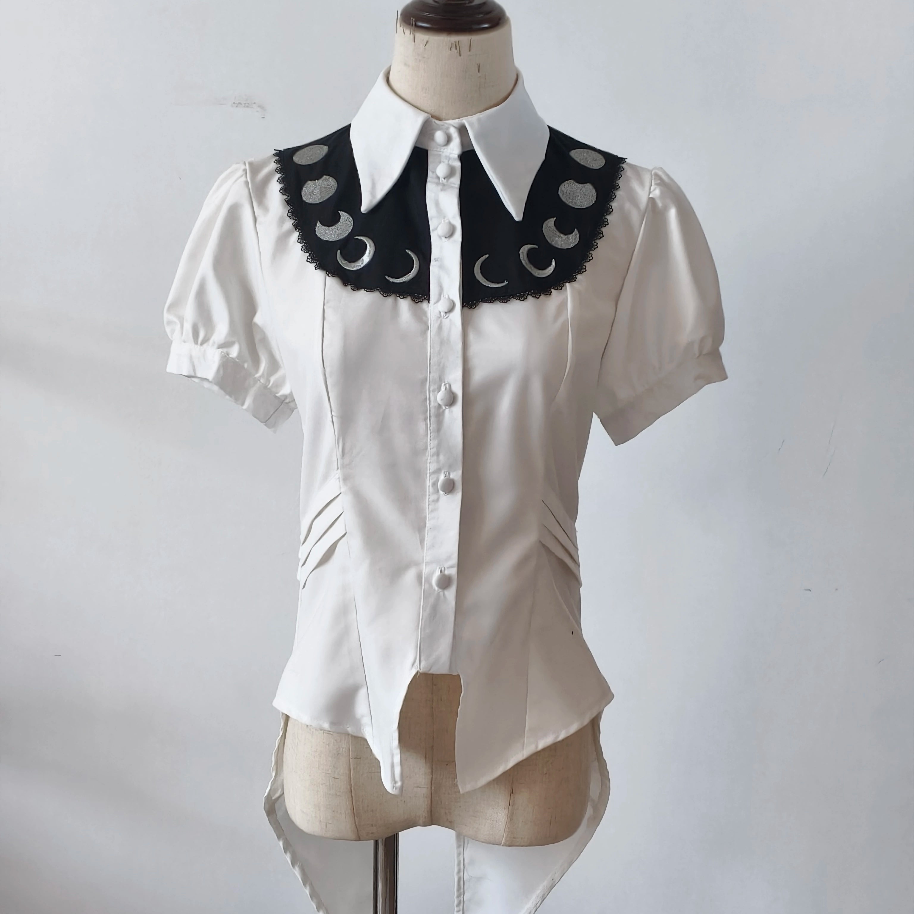 Spot Page Moon Phase Embroidery Shirt Acorn Lolita Original Design Gothic Everyday Elegance Inside