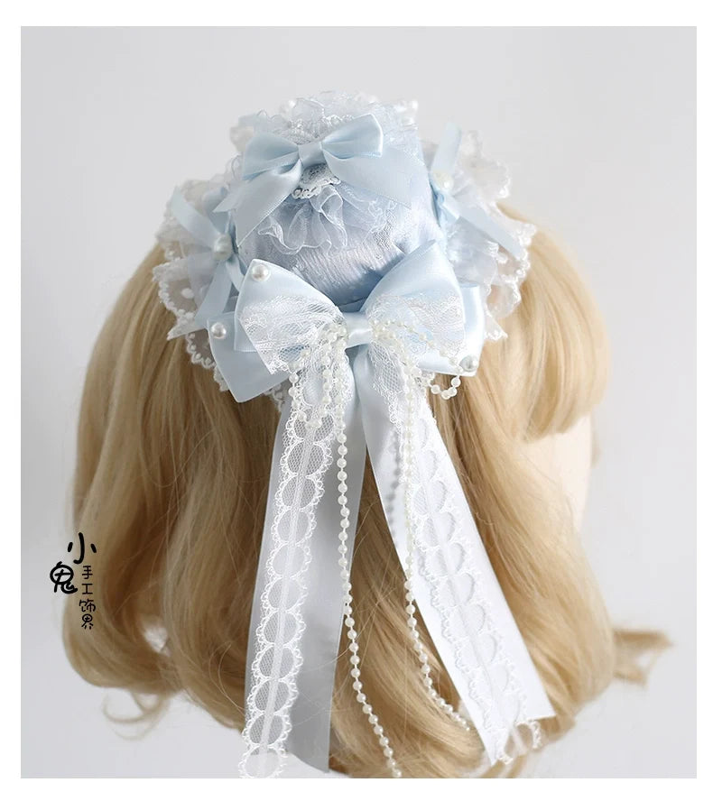 Xiaogui - Blue Sweet Lolita Lace Hair - Accessory Headwear