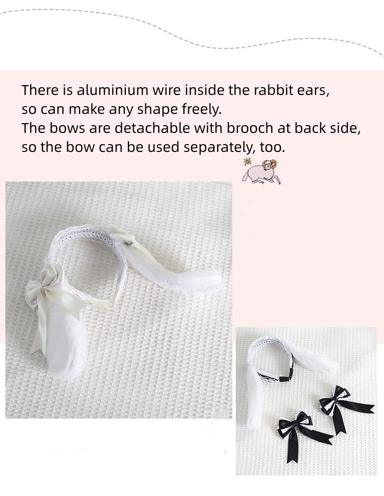 Xiaogui - Sweet Lolita Rabbit Ear KC Headband - Headwear