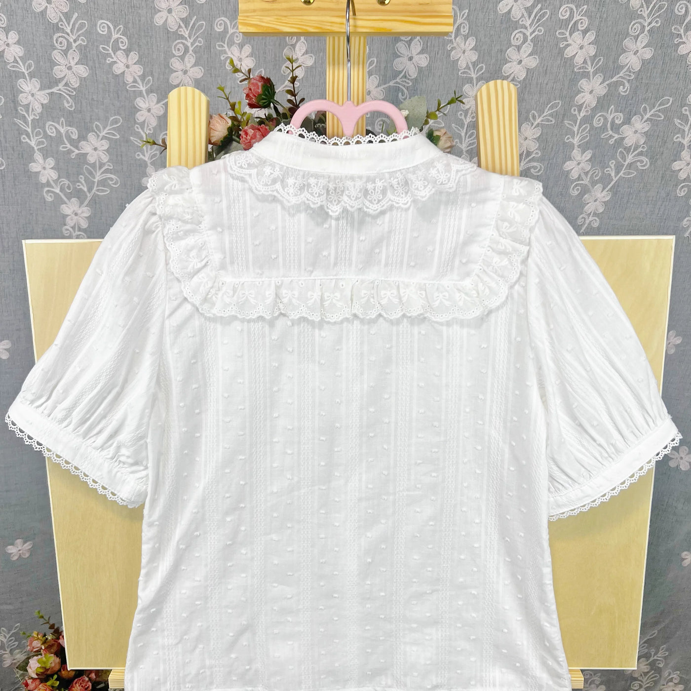 DMFS Lolita - Sweet Lolita Blouse Cotton Summer - Short Sleeve Shirt Innerwear