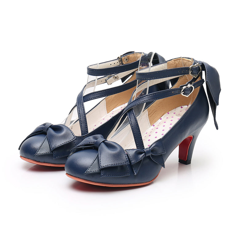 Sosic - Wind Tide Rumors - Cross-Strap Sweet Lolita Handmade Shoes