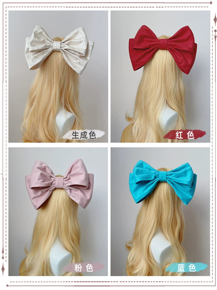 With PUJI - Wishing Star - Lolita Hair Accessory, Bow Detail detail view 3