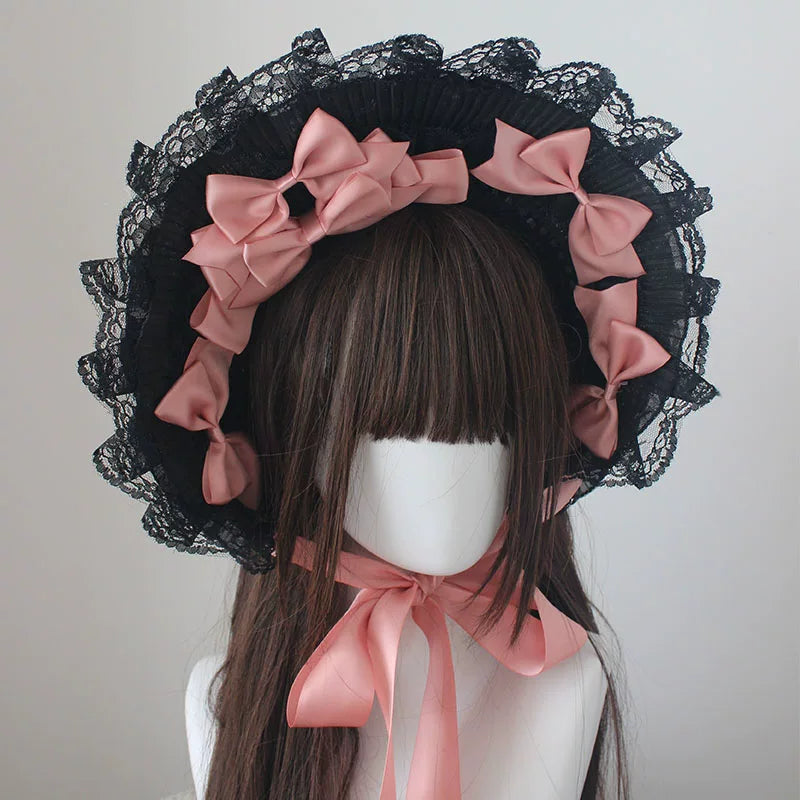 Deer Girl Handmade - Black Lace Ribbon - Black Lace Flat Hat Selection