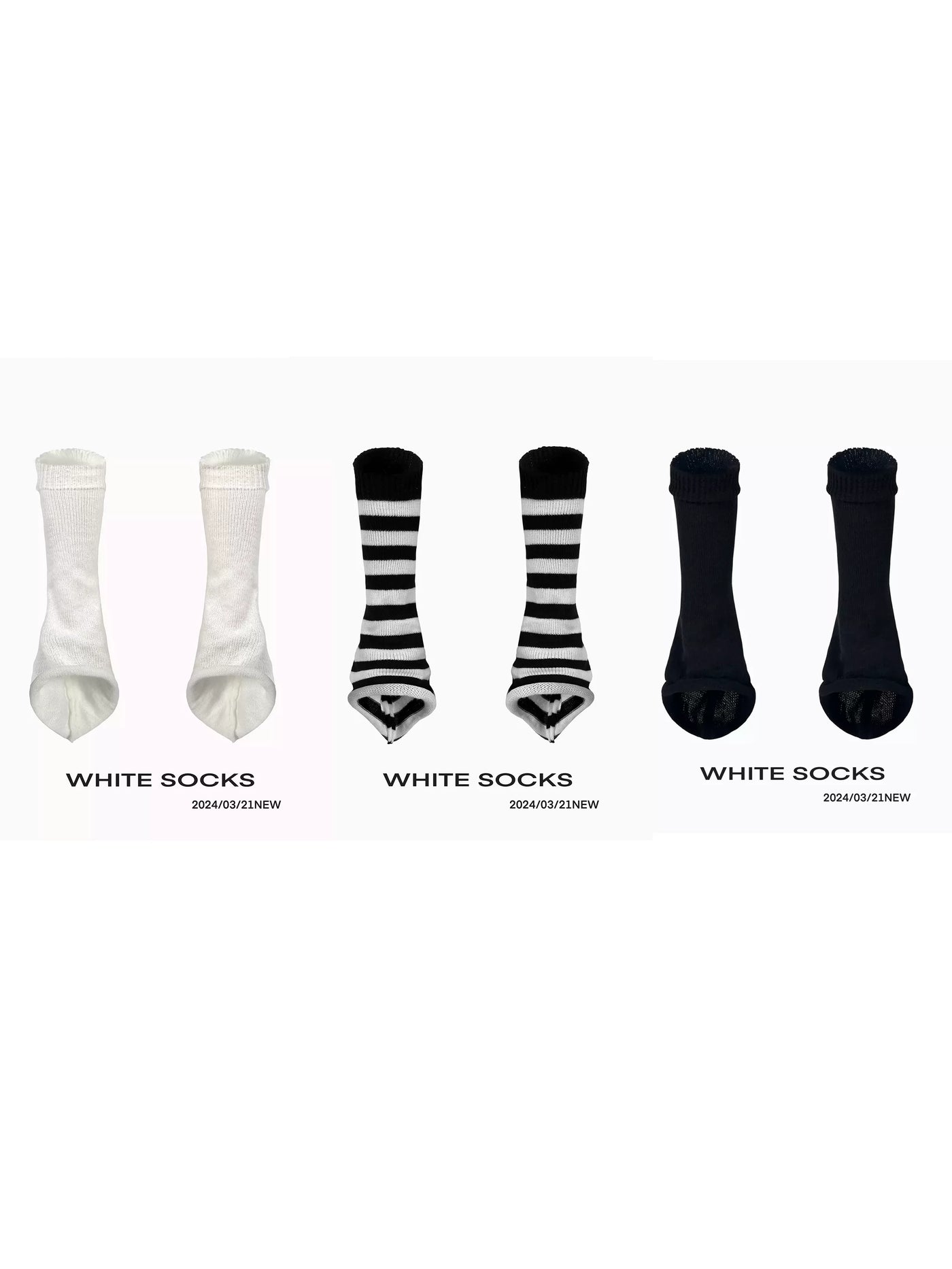 White Socks - Harajuku Y2K - Slouch Socks with a Gathered Leg