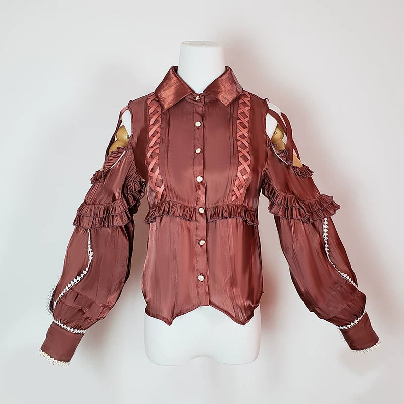 Leopard Cat Dragon Melody Lolita Fetch inner wear blouse featuring a vibrant leopard and dragon design on soft fabric.