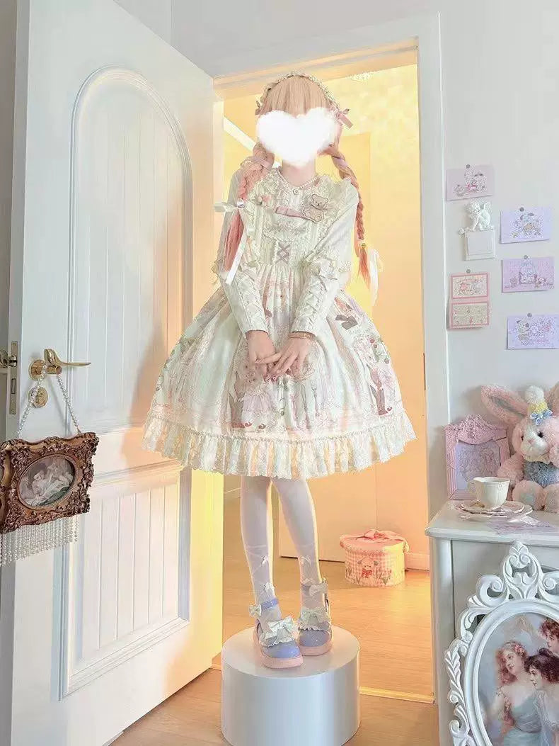 Sweetheart Dream Machine - Lace Yoke - White Blouse with leg-of-mutton sleeves and lace trim