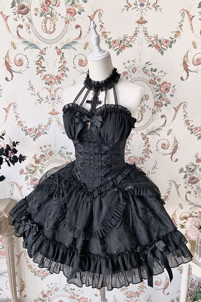 Alice Girl - Cross Maiden - Gothic Lolita Dress, Ballet Halterneck Lolita JSK