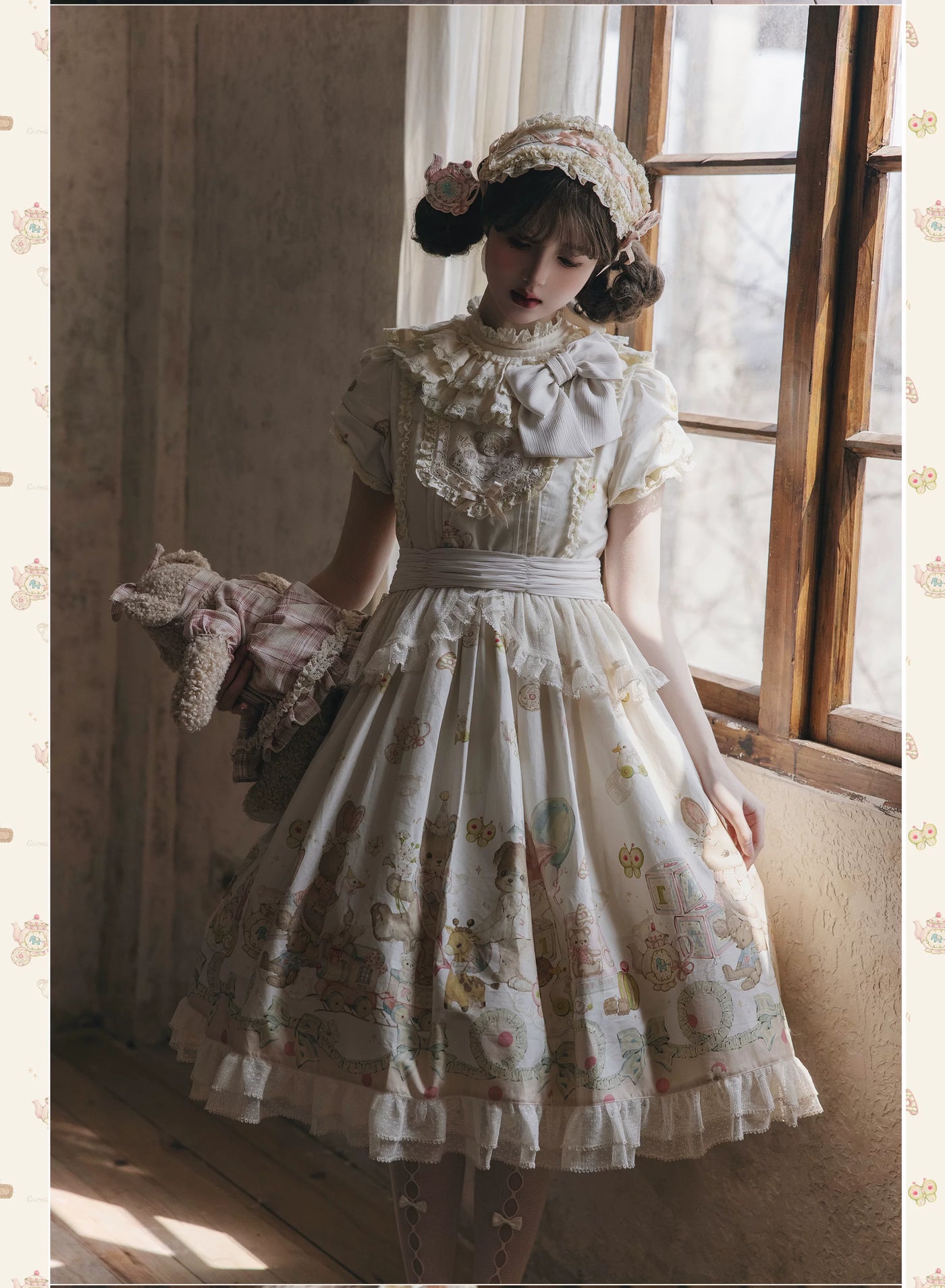 WF - Toy Box - Printed Doll-Style JSK with Pinafore and Apron Options