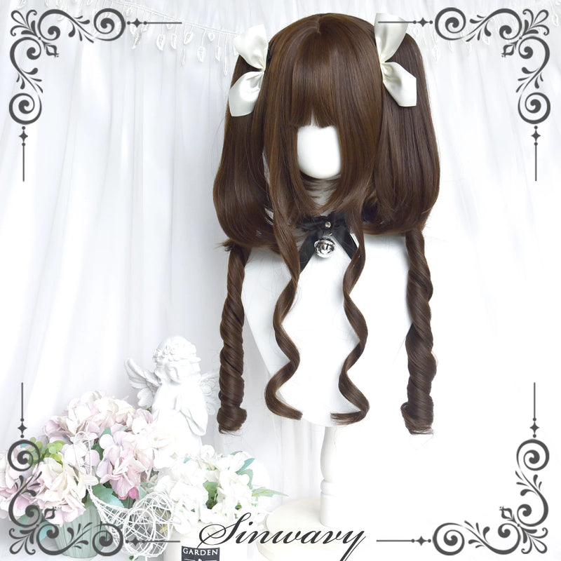Sinwavy dark-brown Roman-curl twin-ponytail wig - view 3