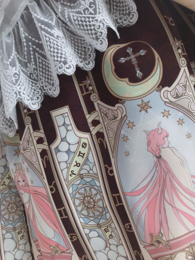 Yilia - Constellation Printing Chiffon - Lolita JSK Dress JSK Dress