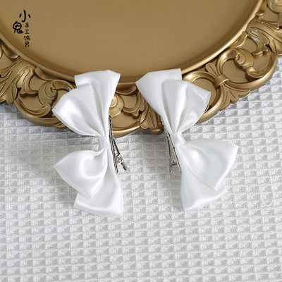 Xiaogui - Sweet Lolita Ponytail Lolita Bow - Hair Clips Headwear