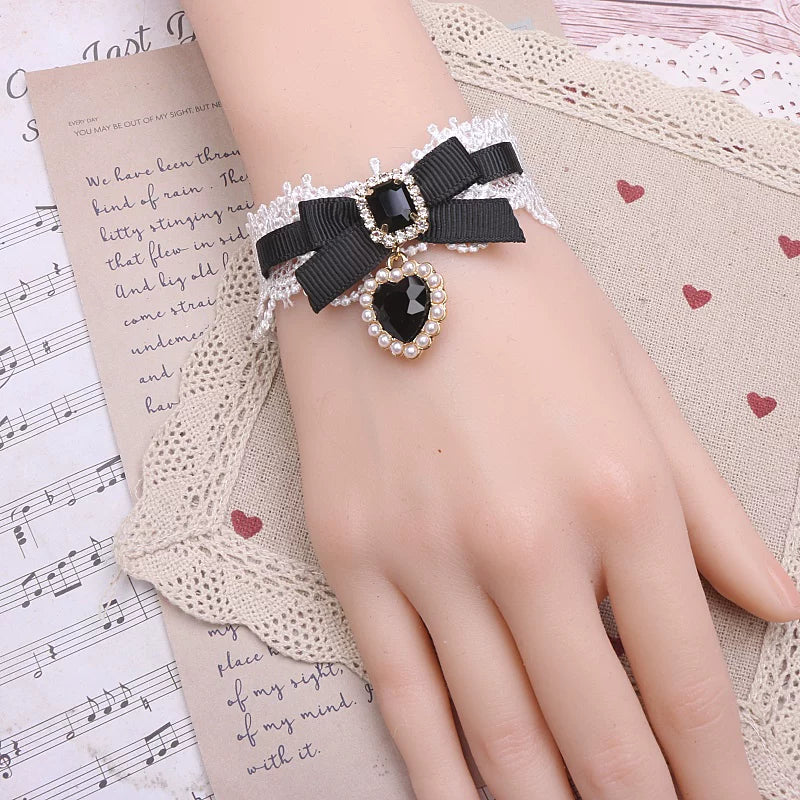 Independent Brand - Heart Pearl Bow - Necklaces, Bracelets and Collars with Heart Charms