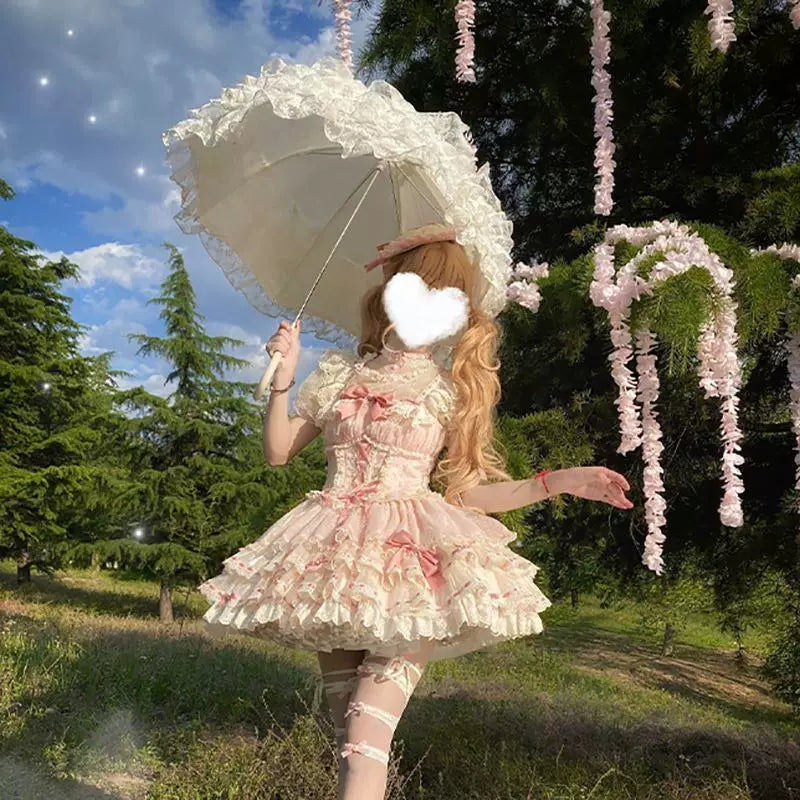 Sweetheart Dream Machine - Heartflutter Ballet - Camisole dress with tiered lace ruffles