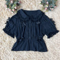S / Black and black lace short sleeve