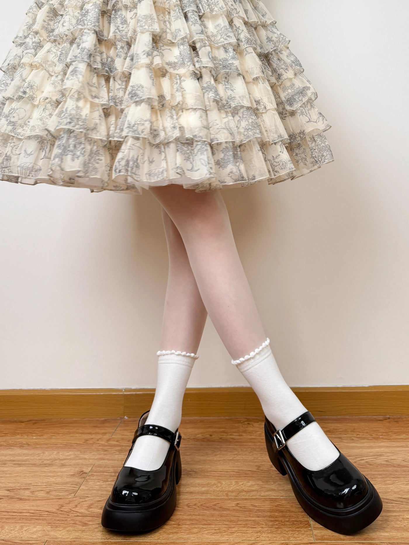 Chubby Bear Tales - Soft Lace - Short Socks with Cotton-Lace Trim