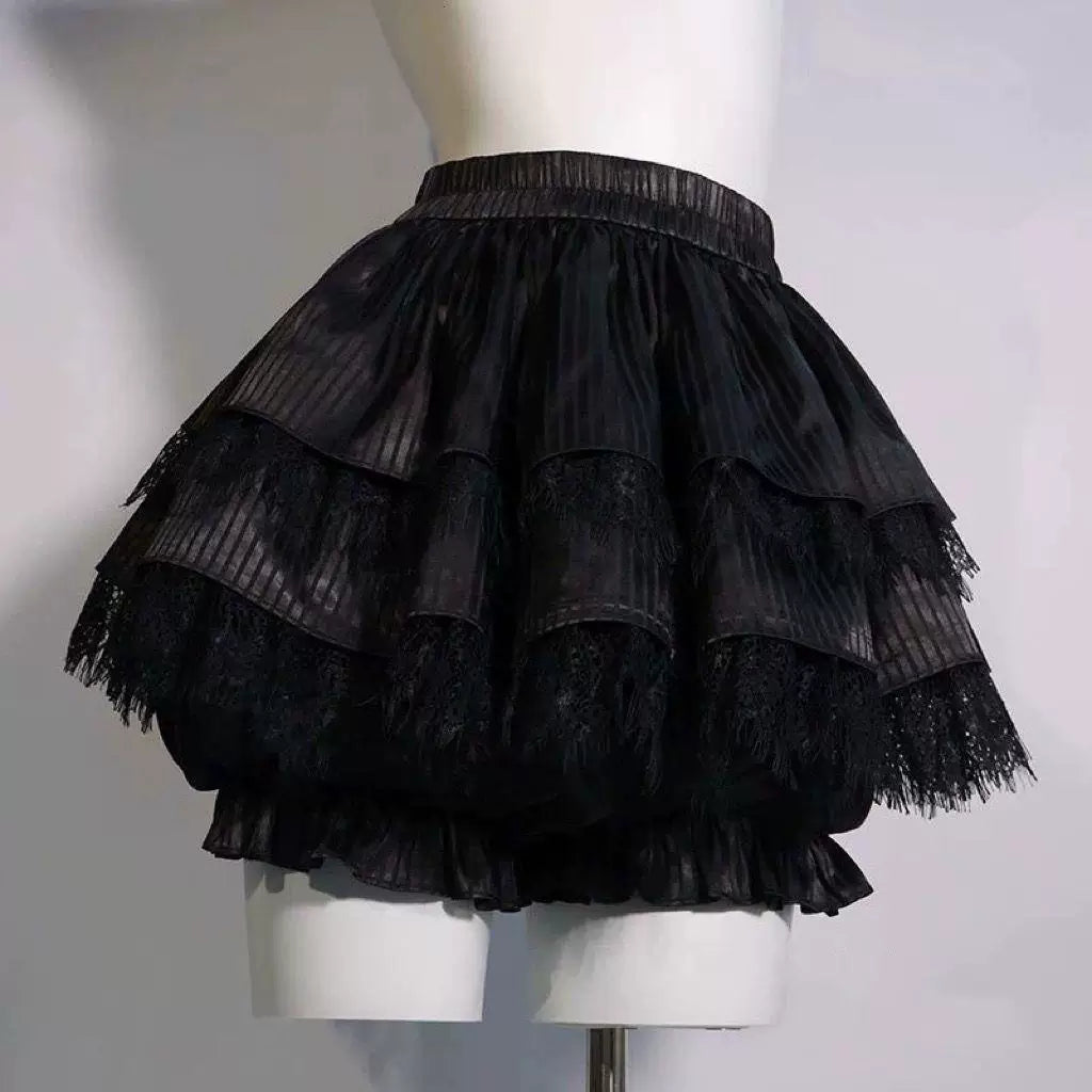 Sweetheart Dream Machine - Three-Color Puff Layers - Petticoat shorts with striped satin tiers