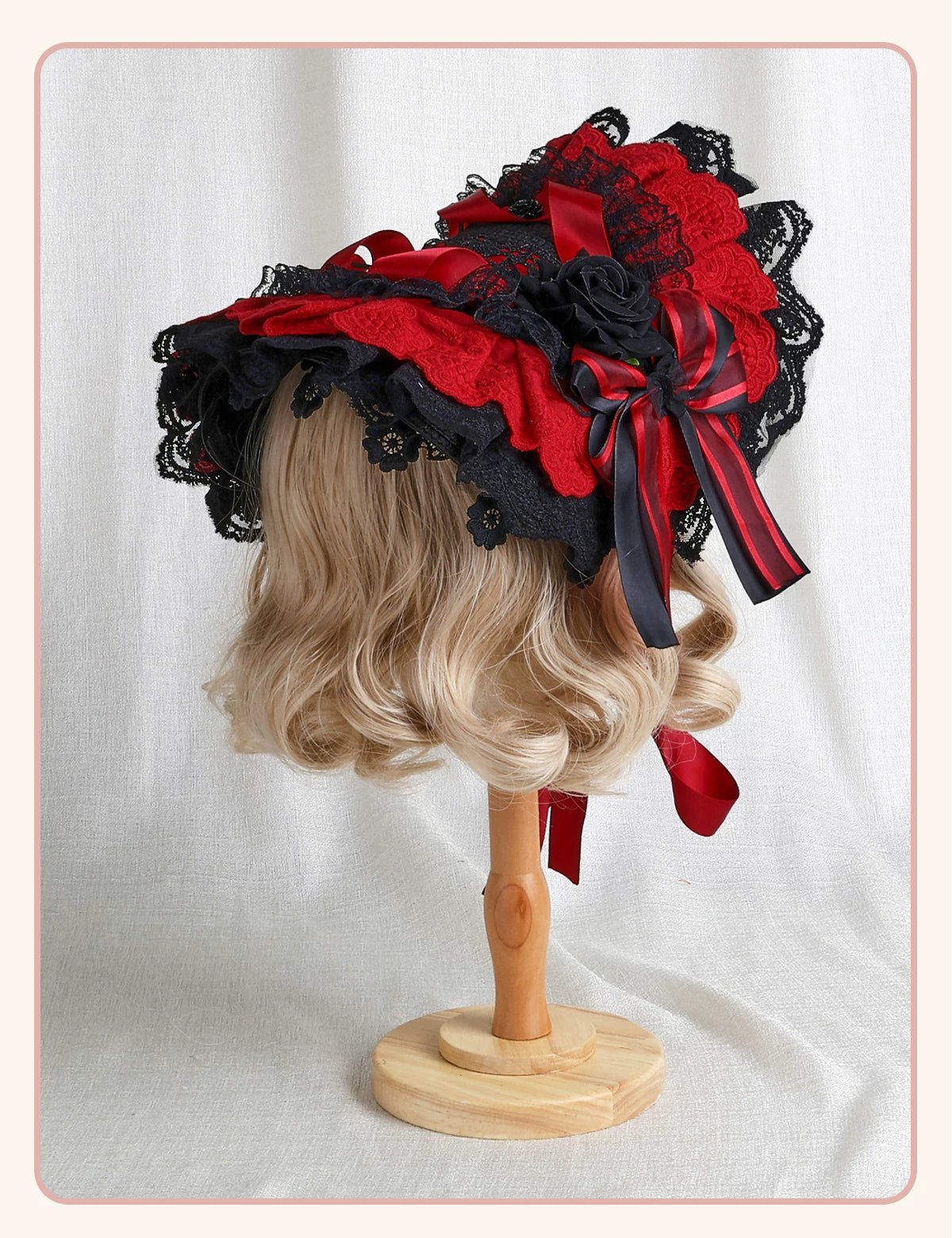 Stardust Rose - Rose Covenant - Lolita Accessories with Red Roses and Black Lace