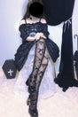Black socks - black bow / One Size