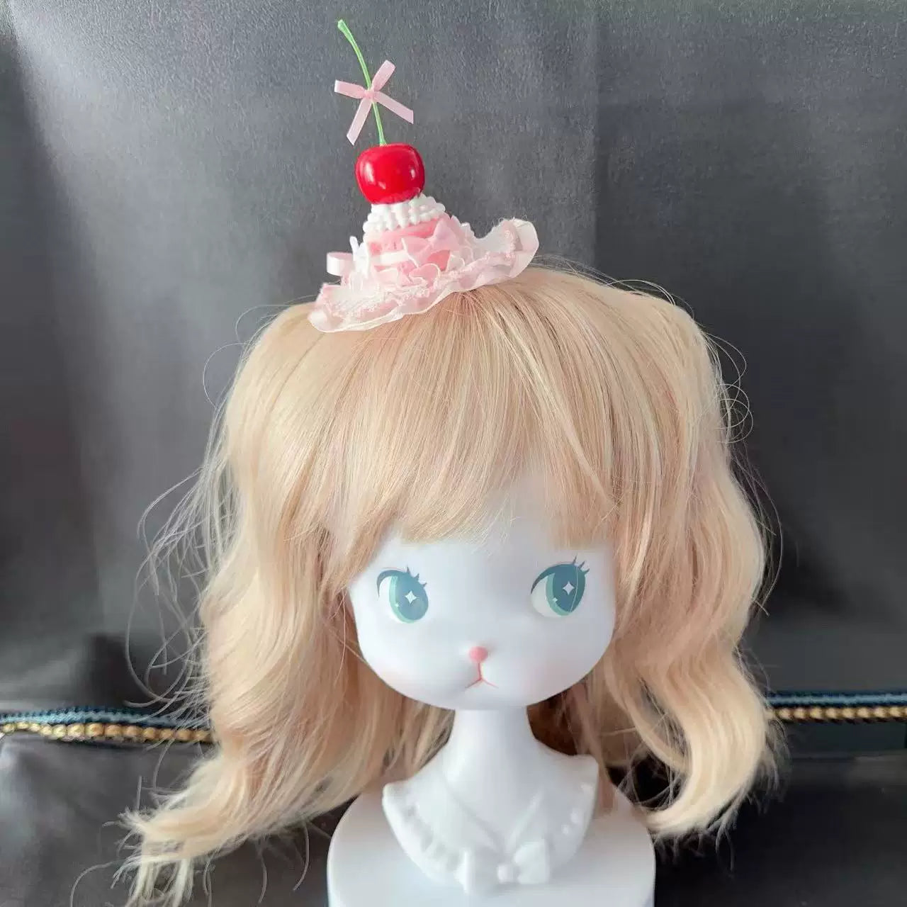 Golden Pikaka - Cherry and Strawberry Cake Collection - Frosted Small Top Hat with Fruit Toppings