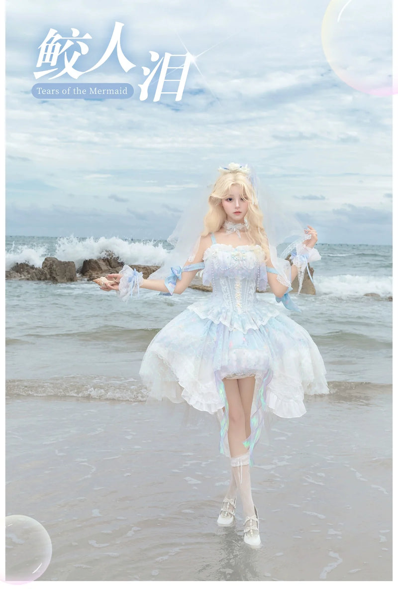 Qianmu - MermaidTears - Wedding Lolita JSK Dress, Ocean Theme
