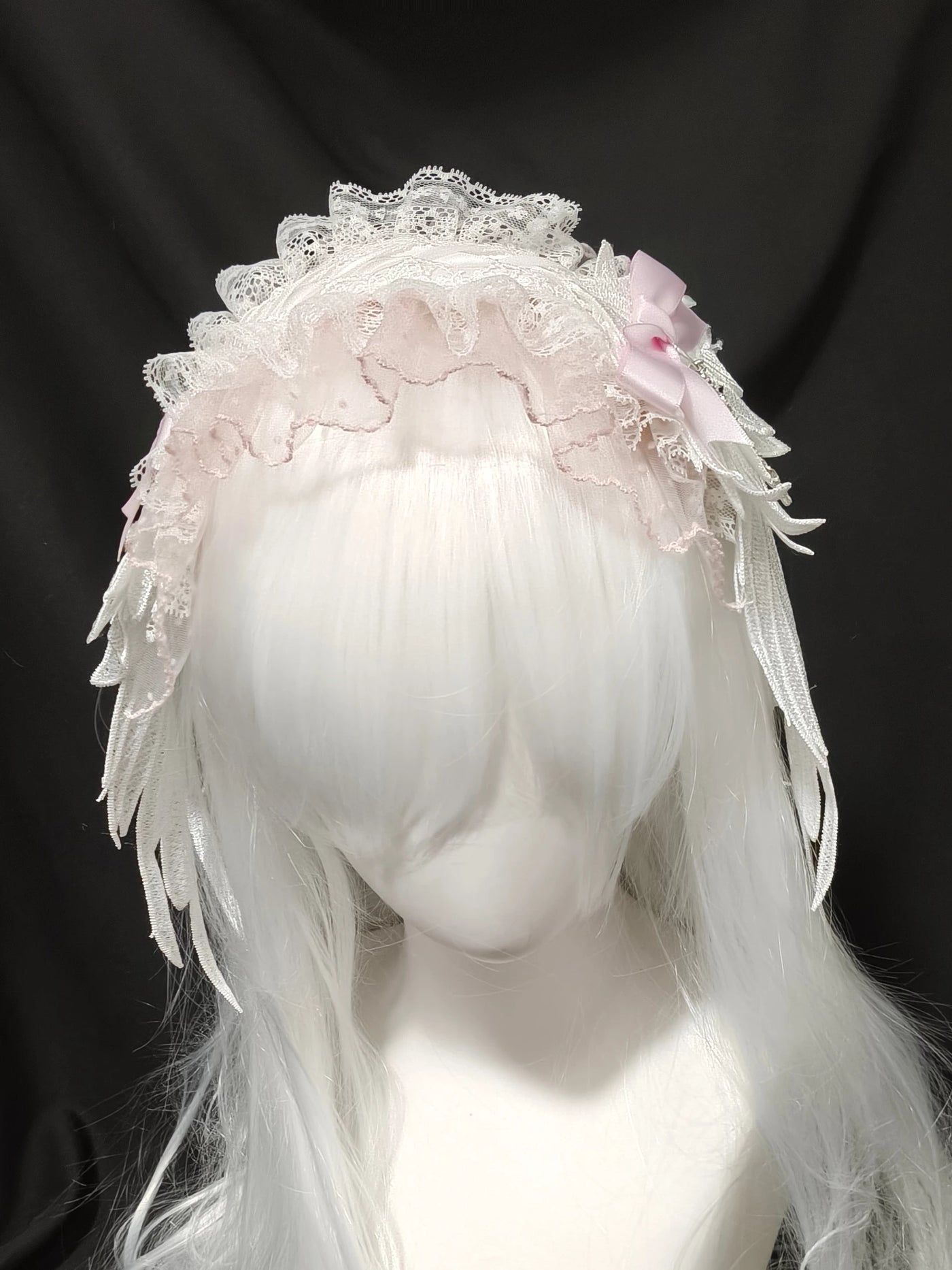 Dokisuru - Angel Lace - Pink or Blue Lace Hairband with Bow