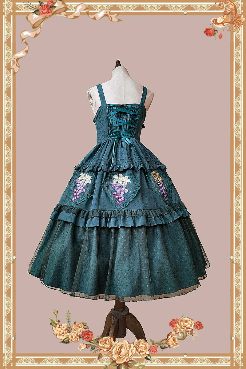 Infanta - Grape Manor - Embroidered Cotton Jacquard JSK
