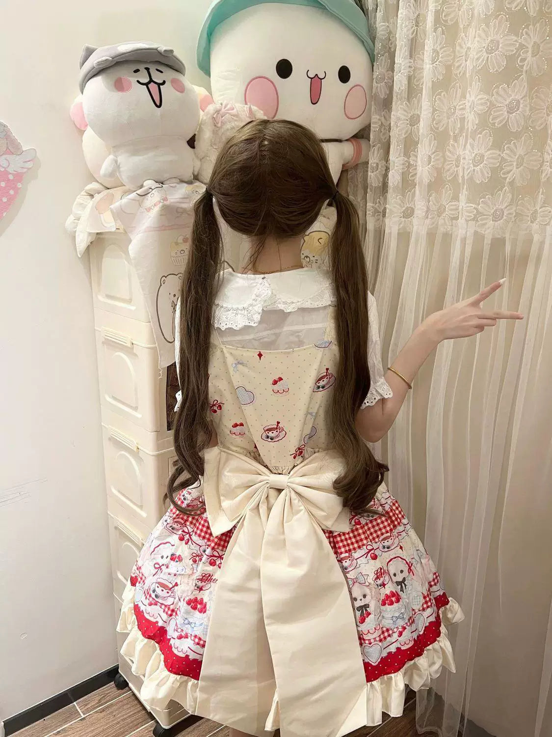 Sweetheart Dream Machine - Cherry Sweet Pie - JSK Dress with Cherry and Gingham Print