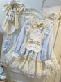 Yellow-blue (long-sleeve OP + train + bow + side clip + apron), petticoat included / S