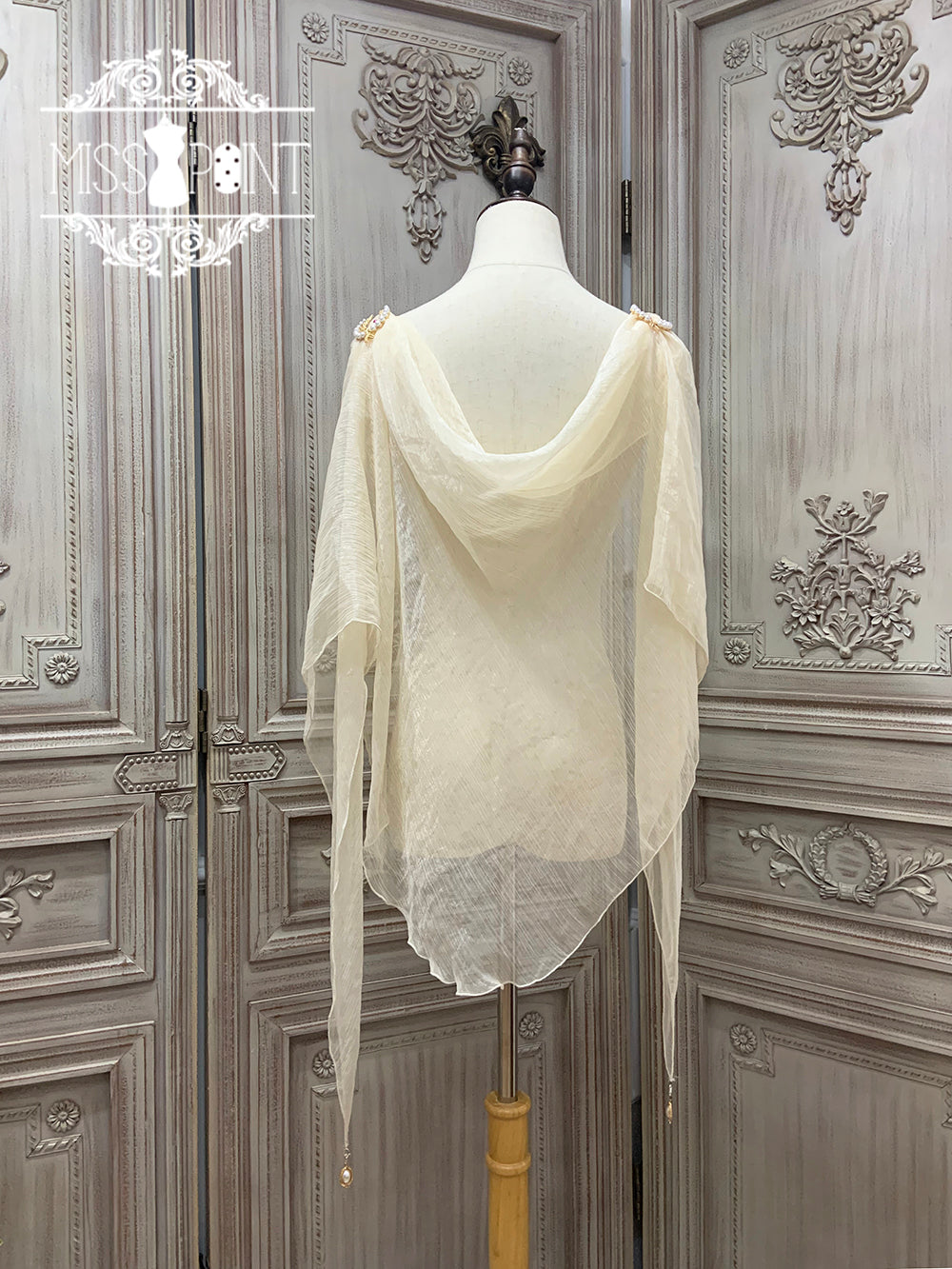 Dusk Bester - Egyptian Lolita Brooch Waistband Shawl ivory small shawl