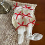 White / red manga socks, one pair / One Size