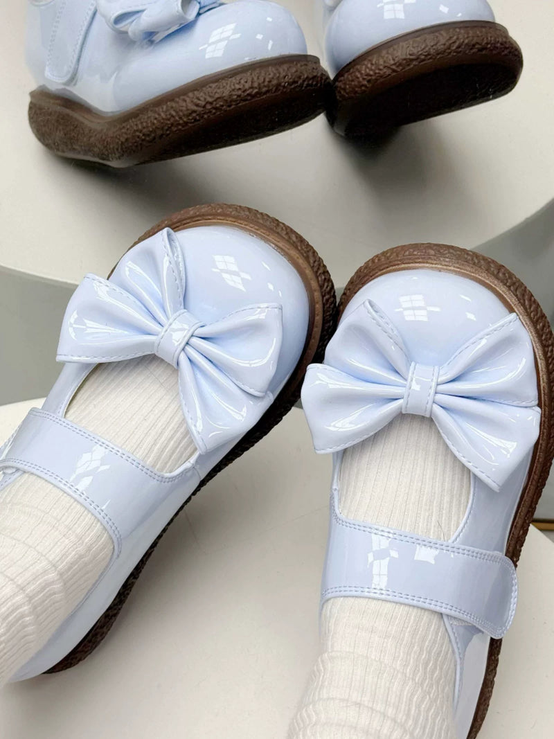 Light blue QQ Candy patent bow Mary Jane shoes reference colour