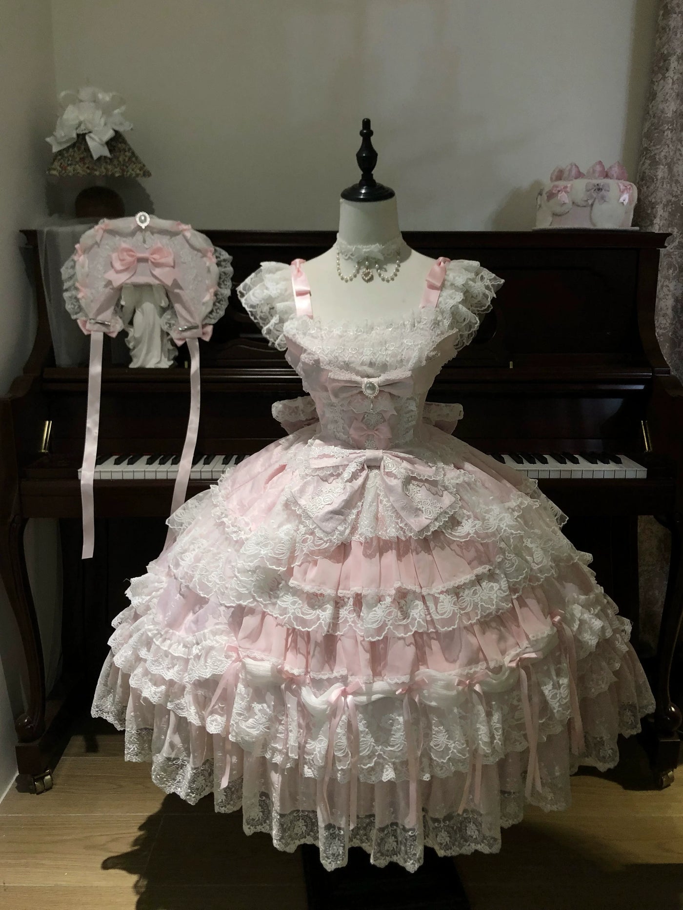 Sugar Girl - Eternal Floral Whisper - Sweet Lolita Tiered JSK Dress with Lace