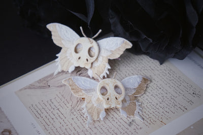 Strange Sugar - Gothic Headdress - Hallowen Skull Bat Hairclip Headwear