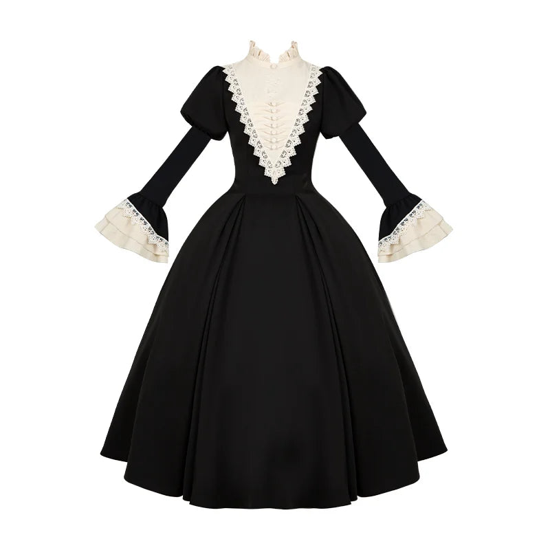 With PUJI - Nocturnes - Gothic Lolita OP Dress, Detachable Styling detail view 12