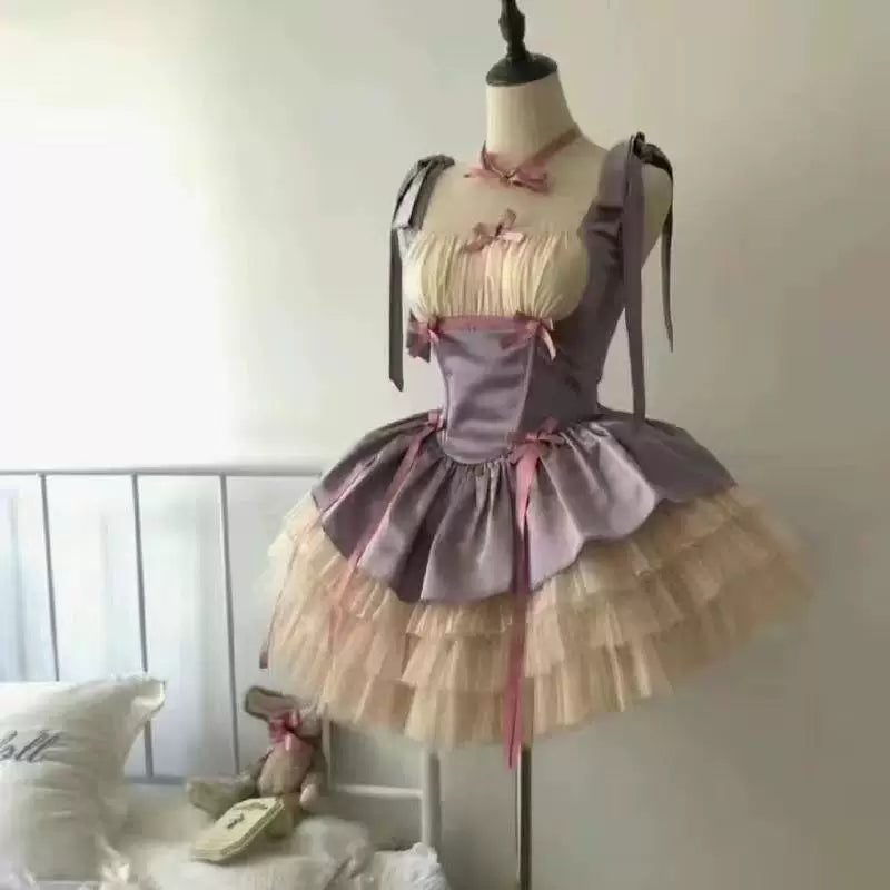 Sweetheart Dream Machine - Little Ribbon Ballet - Camisole jumper skirt (JSK) with layered ruffles