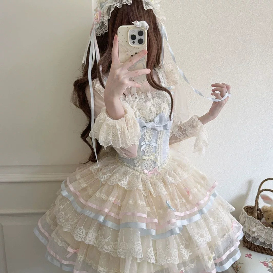 Lady Han Butterfly Ballet JSK dress by Lolita Fetch, featuring a delicate butterfly pattern and elegant ballet-inspired design.