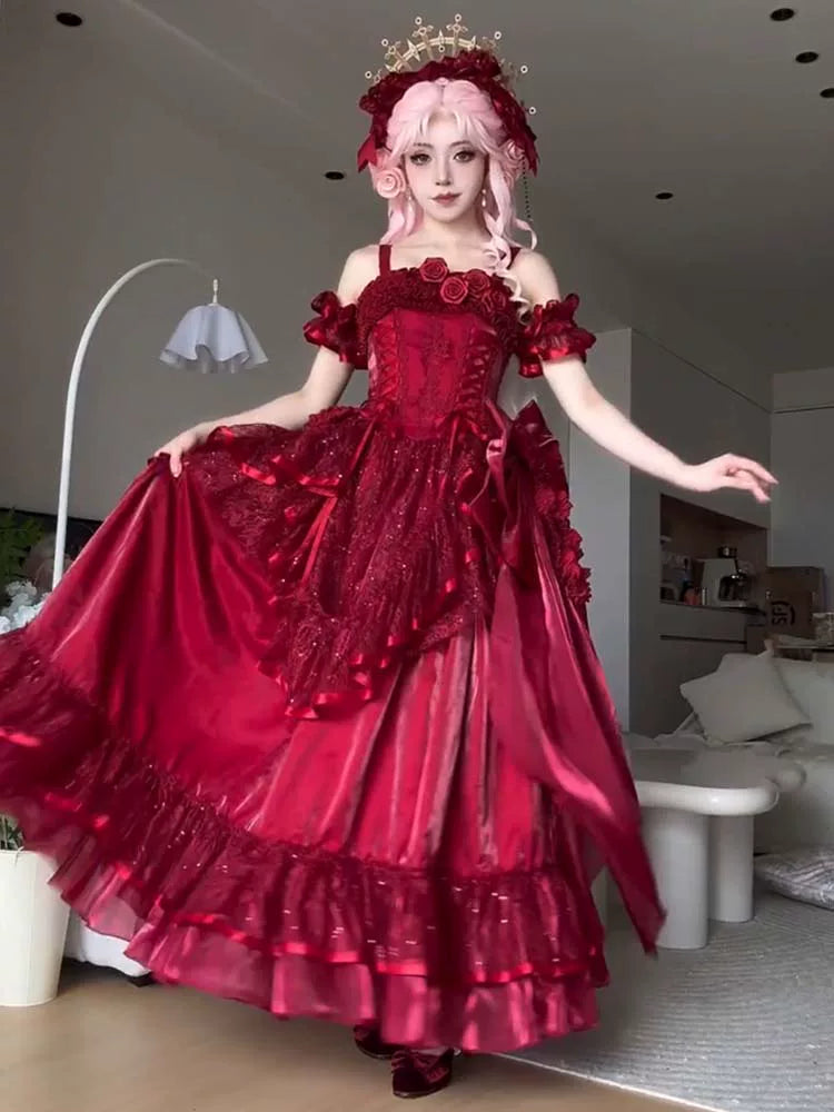 Flora Muse - Silent Manor Lolita Ball Gown - Off-shoulder tiered