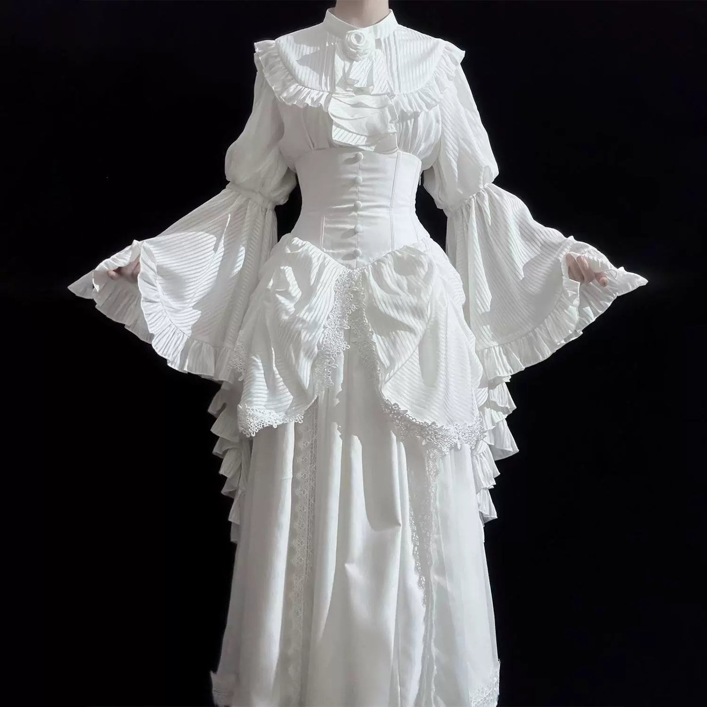 Sweetheart Dream Machine - Gothic Hime - Hime-Sleeve Top and Fishbone Skirt Set