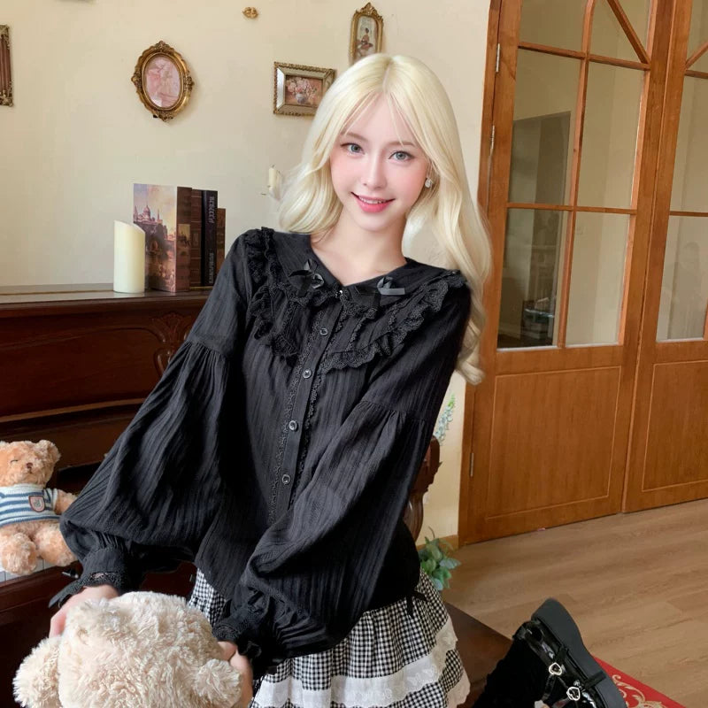 Yueele - Cloud Puff - Plus-Size Lolita Blouse - detail view 8