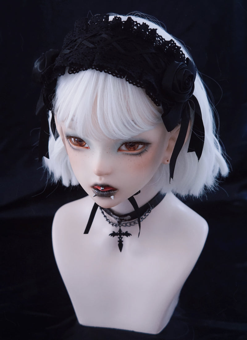 Strange Sugar - Gothic Handmade Black Rose Hairband - Headwear