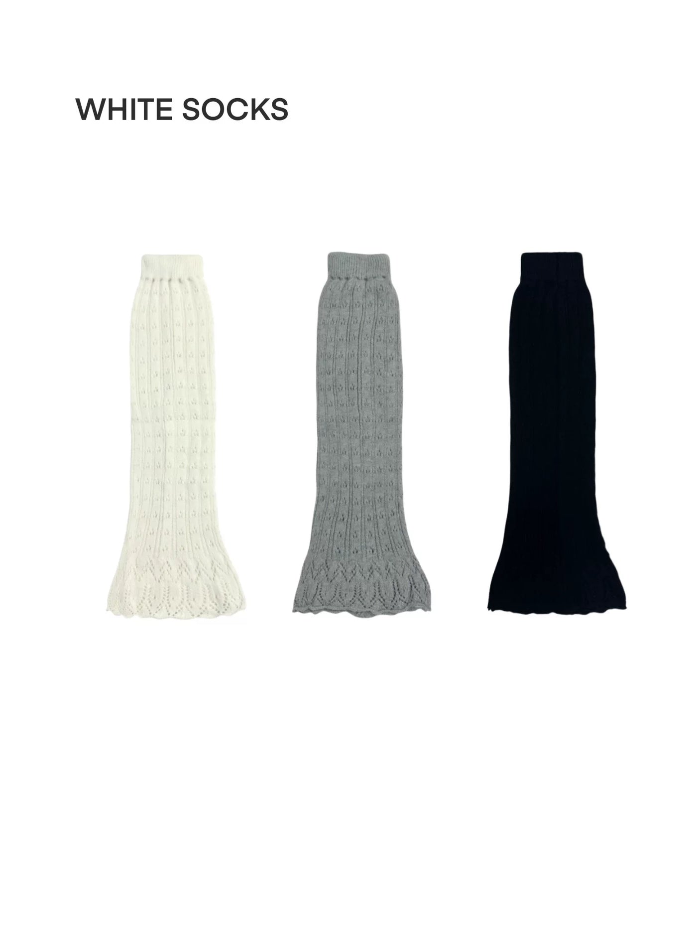 White Socks - Ballet Slouch - Knitted Sock Covers with Flared Cuffs