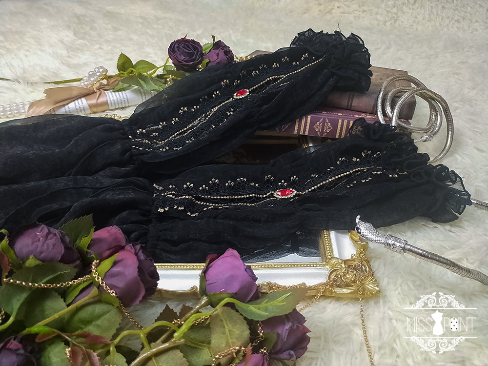 Dusk Bester - Egyptian Lolita Brooch Waistband Shawl black sleeves