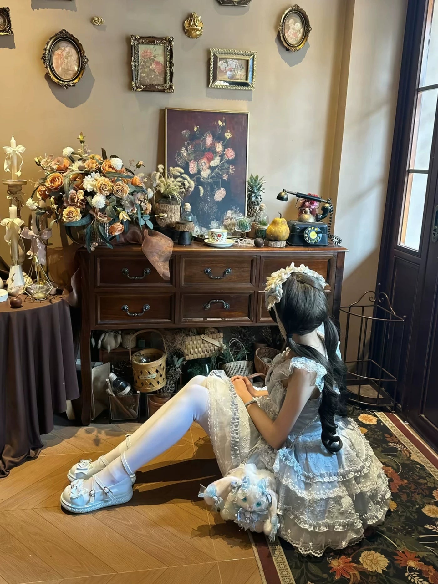 Dream Bunny - Cloud Fluff Sweetheart - Ruffled JSK with Train and Waist Bow