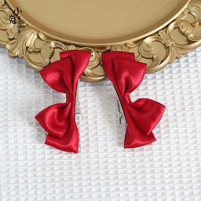 Xiaogui - Sweet Lolita Ponytail Lolita Bow - Hair Clips Headwear