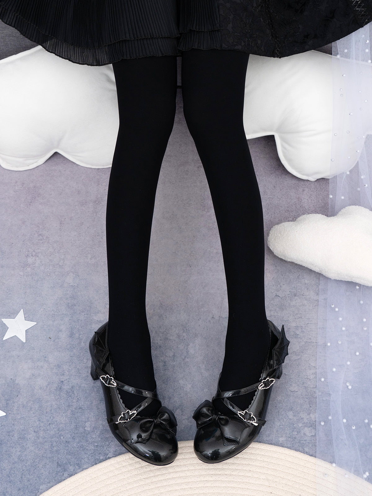Yidhra - 120D Daily Lolita Velvet Spring - Leggings, Solid Color Socks