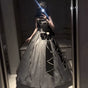 Silver Gray Dress + Petticoat Long Style / S